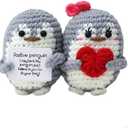 2 x Positive Crochet Penguin, Encouragement Gift, Funny Inspirational, Cute Emotional Support Penguin, Small Desk Companion, Meaningful Gift Friend Coworker