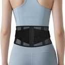 Ultra-Thin & Lightweight Back Brace for Lower Back Pain,Sciatica,Scoliosis,Slipped Disc- Breathable & Adjustable Back Brace Belt for Women and Men under clothes,Black. (L/XL(Waist:35'' - 43''))