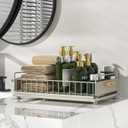 Under Sink Organizer, Single Tier Metal Pull Out Sliding Drawer Shelf for Kitchen Bathroom Cabinet Storage, Sturdy Rack  Gray