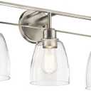 Kichler Meller 3-Light Industrial Vanity Light, Brushed Nickel
