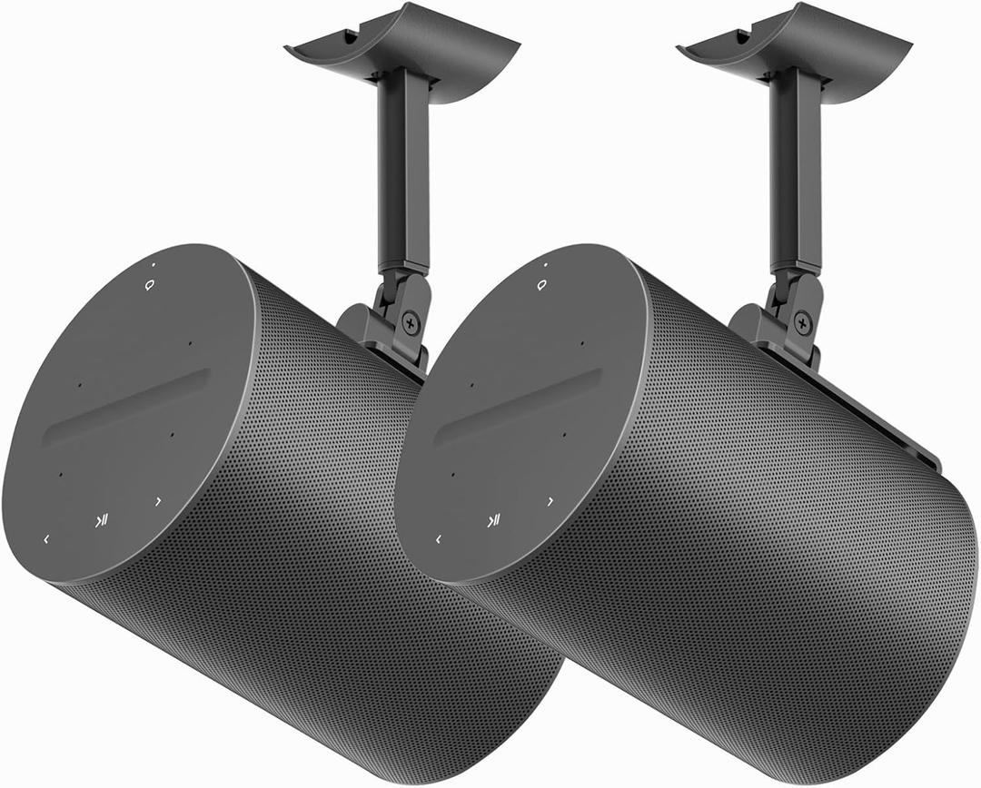 Wall Mounts for Sonos Era 100 and Sonos Era 100 SL Ceiling Mount  Tilt & Swivel Adjustable Bracket, Wall or Ceiling Mount Install, Space-Saving Design, Metal Heavy Duty, Black (2 Pack)