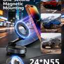 Vacuum Magnetic Phone Holder for Car,2800gf Strong Magnetic Phone Mount,360 Adjustable & Reinforced Suction Cup for Dashboard/Mirror,Car Phone Holder Compatible with iPhone AndroiDeep Black