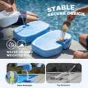 Pool Volleyball Net&Pool Basketball Hoop 2 in 1, Pool Volleyball Net for Inground pools, Pool Basketball Hoop Poolside with Base&StandIncludes 3 Balls/2 Base/Pump, Summer Outdoor Pool Games for Adults