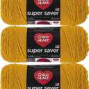 Red Heart Super Saver Gold Yarn - 3 Pack of 198g/7oz - Acrylic - 4 Medium (Worsted) - 364 Yards - Knitting/Crochet