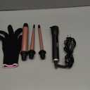 3 in 1 Curling Wand Set - SIQUER Hair Waver Curling Iron for Women with 3 Interchangable Ceramic Beach Waves Wands 1/2 Inch to 1 1/4 Inch Fast Heating Up Hair Curler with Box (Rose, Black)