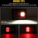 Partsam 2Pcs Double Led Trailer Tail Lights with Horizontal Mount Dual Stop Turn Tail Backup Reverse Lights 33 LED, Surface Mount RV Double Led Taillights, RV Double Led Tail Lights, Black Base