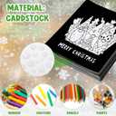 48 Pcs Christmas Velvet Coloring Posters Christmas Fuzzy Felt Coloring Pages Xmas Crafts for Adults Teenagers Classroom Holiday Arts Crafts Activity Party