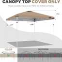 10x10ft Replacement Canopy Top with Air Vent, Waterproof & UV Protection Canopy Tent Top Cover for Straight Leg Canopy Frame - for Outdoor, Patio, Event, Trade Show (Khaki, 10x10ft)