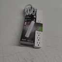 GE 6-Outlet Surge Protector 1560J 10' Braided Cord White: Extension Cord & Outlet Extender