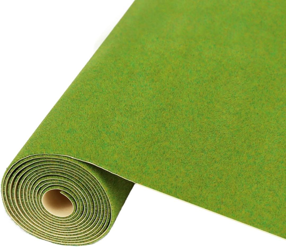 Artificial Model Grass Mat Trains Grass Green 40x200cm or 15.7 x 78'' for Decoration Craft Scenery Model DIY CP2138 (Grass Green)