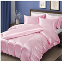 MILVOWOC 6 Pcs Blush Pink Satin Duvet Cover Full/Queen Size Set, Silky Bed Duvet Cover Ultra Soft Comforter Cover, 1 Satin Duvet Cover, 1 Body Pillowcase, 4 Pillow Cases (No Comforter)
