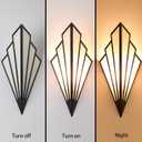 Modern Style Wall Light Set of Two,Battery Operated Wall sconces with Remote Control,Wireless Art Deco Lighting Fixture for Living Room,6 RGB Colors dimmable(with Bulbs+Remote Control+Charging Cable)