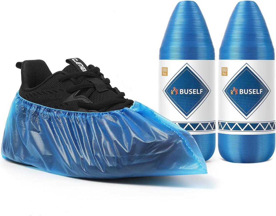 Disposable Shoe Covers, Non-Slip, Waterproof Booties  Compact Roll Design for Easy Storage, Fits Up to US Women 13 & Men 11, Perfect for Indoor Use, Real Estate Showings, Home Cleaning, etc (200 Pcs) (Blue)