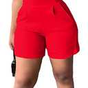 Fooullaide Womens Summer Piece Outfit Set Crop Top Butterfly Sleeve, red, Size large