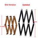Dseap Expandable Coat Rack (Larger Version) - 24” High, Anti-Slip, Ultra Heavy Duty Wooden Accordian Wall Hanger with 10 Study Peg Hooks for Clothing Hats Jackets Bags, White & Natural