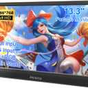 Portable Monitor 13.3 Inch HD 1366 * 768 External Laptop Monitor HDMI Travel Monitor for Computer/PS3/PC/Switch, Built-in Speakers & Kickstand