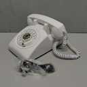 Sangyn Rotary Landline Phones 1960s Old Style Retro Corded Telephone with Mechanical Ringer for Home Office Desk White