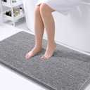 OLANLY Bathroom Rugs 40x24, Extra Soft Absorbent Chenille Bath Rugs, Rubber Backing Quick Dry, Machine Washable Bath Mats for Bathroom Floor, Tub and Shower, Home Decor Accessories, Grey