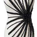 Handmade Rhinestones Beads Patches Trim Bodice apploique for Graduation Dress Evening Party Dress DIY Accessories 13.7X22inches (Black)