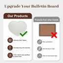 Large Heart-Shaped Linen Cork Bulletin Board with White Wood Frame, 24x19 Inch Decorative Memo & Photo Pin Board, Cute Vision Board for Home Office, Bedroom or Valentine's Day Gifts Wall Decor