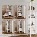 End Table, Side Table, Set of 2, Nightstands with 2-Tier Storage Shelves, Sofa Tables for Small Space, Coach Table for Living Room Bedroom, White UTBT101W2