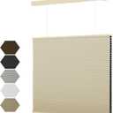 MYshade Top Down Bottom UpTDBU Cellular Shades, 1.5 inch Cordless Blackout Honeycomb Pleated Blinds for Windows Home Bedroom Office, Light Control, Thermal Insulated, 19 "W x 36" H, Beige