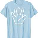 Kids 5th Birthday Fingers Five Years Old Boys Girls T-Shirt Baby Blue, S
