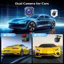 NHOPEEW 4K Dual Dash Camera for Cars with WiFi & APP Control - 3Inch Screen Dash Cam Front and Rear - 150 Wide Angle/GPS/G-Sensor/Loop Recording/Night Vision/ADAS/Split Screen + 64GB Card