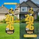 Graduation Yard Signs Class of 2026, Gold Graduation Decorations 2026, Congrats Grad Sign with Stakes, Grad Yard Signs 2026 for College High School Graduation Decorations