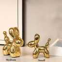 Ceramic Balloon Dog Statues Gold Home Decor Modern Decorative Ceramic Animal Statues Ornaments for Living Room Bedroom Office Desktop Cabinets Cute Dog (Medium)