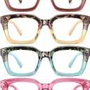 miyya Oprah Style Reading Glasses for Women, Cheaters Eyeglasses, Oversized Blue Light Readers, Fashion Eye Glasses (M3 6 Pack Mix), Magnification Strength: 0.0 x