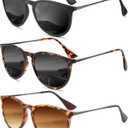 Sunglasses Womens Polarized Sunglasses-Women: Retro Round Sun Glasses with UV400 Protecion Trendy 3 Pack