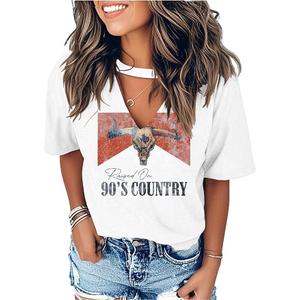 Graphic Tees for Women Western Outfits Cowgirl Shirts Rodeo Country Outfit Nashville Outfit Vitnage Tee Tops Medium