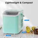 DUMOS Ice Maker Countertop Ice Machine Compact Size with Handle, 26lbs in 24Hrs, 9 Bullet Ice Cubes in 6 Mins, Self-Cleaning Function, Portable for Home, Kitchen, RV, Camping, Quiet Operation,Green
