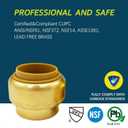 Push Fit End Cap, Push Fit Coupling, Push-to-Connect Plumbing Fittings, Brass Straight Plumbing Fittings with Disconnect Clip, Push-to-Connect, CPVC (1/2", 6 Pcs)