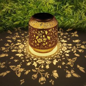 4 x Solar Lanterns Outdoor Waterproof Christmas Birthdays Gifts for Women Mom Grandma Butterfly Garden Decor Metal Hanging Solar LED Lights for Patio(Butterfly Swarm)