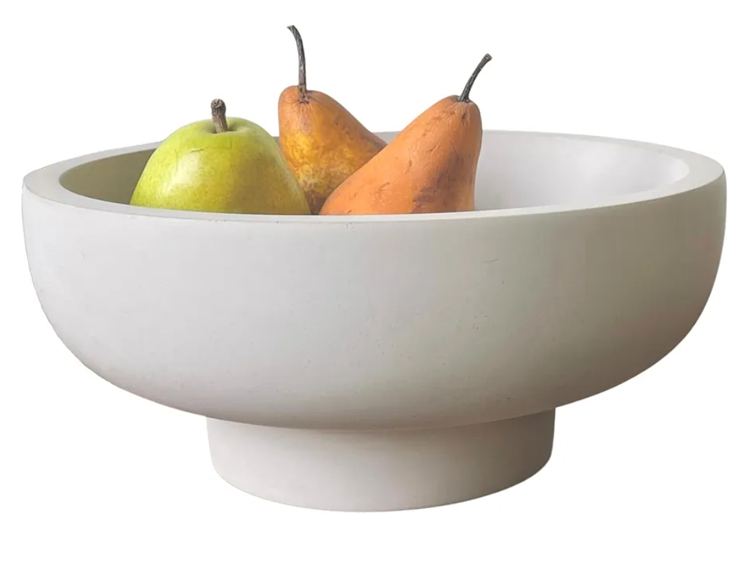 OAKOA Concrete Fruit Bowl for Kitchen Counter - Large Decorative Bowls for Home Decor - Modern Key Bowl for Entryway Table - Pedestal Bowl for Keys