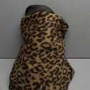 utcoco Womens Leopard Long Wool Trench Coat Notched Lapel Double Breasted Pea Coat Winter Warm Overcoat XXL