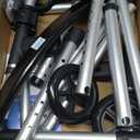 Folding Walker with 2 Skis and 5" Wheels, Lightweight Walkers for Seniors and Adults, Supports Up to 350 Pounds, Adjustable Height, Compact Standard Walker, Black