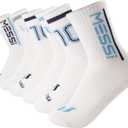 Boys' Lifestyle Crew Socks, 6-Pack, Soft & Stretchy, Comfortable (Large, White)