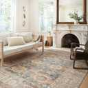 Loloi Margot Collection MAT-03 Ocean/Spice 8'-6" x 11'-6" Area Rug feat. CloudPile, No-Shed Easy Clean Large Patterned Area Rug for Living Room, Bedroom, Dining Area