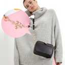 2 x Hzopcw 2pcs Gold Bag Extender Chain, Bow Pearl Purse Extender Chain for Women, Metal Bag Chain Charms for Handmade Shoulder Crossbody Bags Wallets Clutches