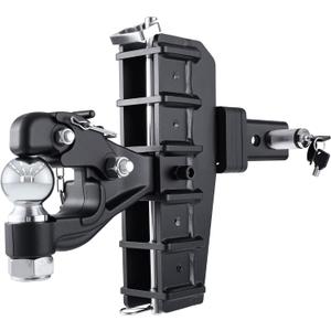 Adjustable Pintle Hitch Combination, 2" Receiver, 2-5/16" Ball