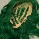 BERON 14 Inches Emerald Green Wig for Women Short Curly Green Wigs with Bangs for Daily Party Hairnet Include