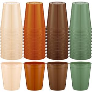 Yungyan 24 Pcs Woodland Baby Shower Decoration Woodland Forest Themed Reusable Cups Greenery Forest Plastic Cups Green Brown White Cup for Gender Reveal Decoration Baby Shower Birthday Camping