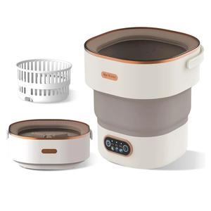 Portable Washing Machine Mini Washer with Spin Basket, 16L Large Capacity Foldable Laundry Machine for Underwear, Socks, Small Clothes, Perfect for Travel, Apartment, RV, Camping, Hotel