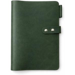 Premium Leather 3-Ring Binder Portfolio, 8.5x11 Inch Letter Size Organizer Folder, Refillable 3-Hole Paper BusinessBinder, Resume Folio for Men and Women (Green)