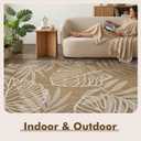 MontVoo-Outdoor Rug-Patio Rug 8x10 ft Polypropylene Indoor Outdoor Rugs Outdoor Carpet for Patio Deck Balcony Porch, Textured Weave, Durable for High Traffic, Fade-Resistant, Tropical Neutral Brown