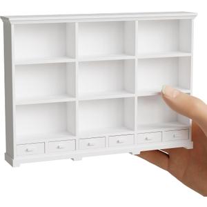 1:12 Scale Dollhouse Bookshelf, Multi-Functional Dollhouse Book Shelf for Displaying Mini Books and Accessories, Great Addition to Your Dollhouse Furniture Collection