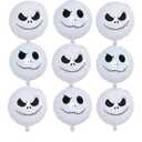 Halloween Skull Balloons Set, 18 Inch White Smiley Face Skull Kit for Kids Horror Before Day of the Dead Trick or Treat Christmas Party Decorations Supplies, 36 Pcs